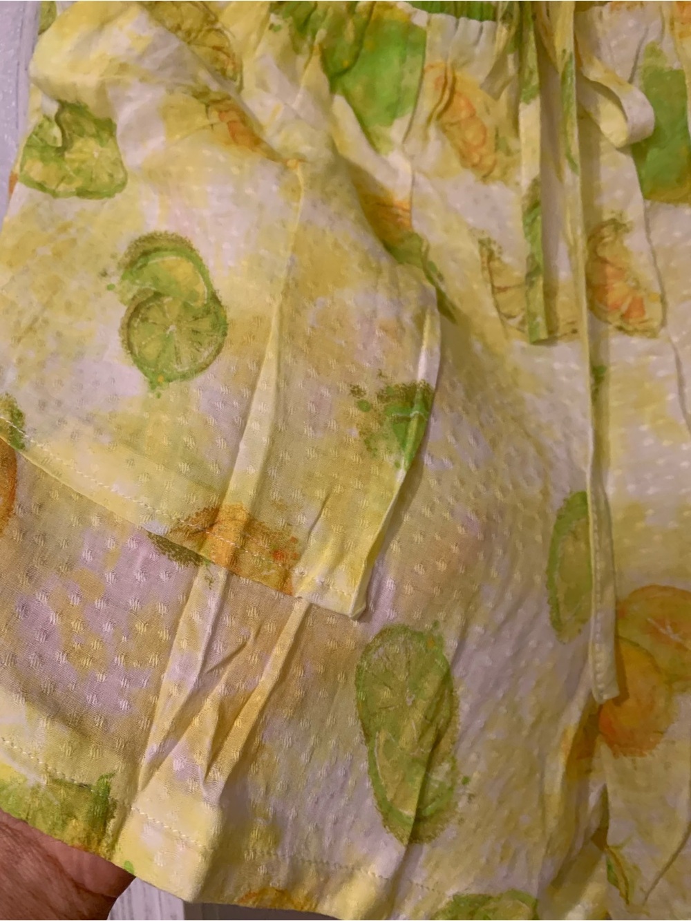Mystree Yellow Citrus Print Drawstring Shorts - Picture 4 of 6